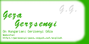 geza gerzsenyi business card